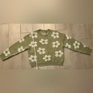 Green Floral Sweater